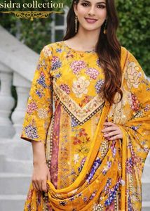 Vibrant Yellow Floral Kurta Set