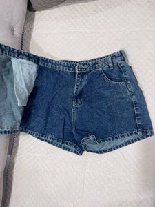 Stylish Blue Denim Skort