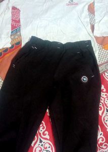 Men's+ women's Black Joggers with White Accents