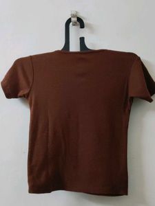 Brown V-Neck T-Shirt