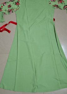 Elegant Pastel Green Floral Dress