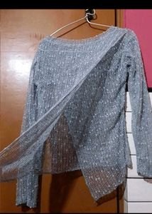 (combo🎉) Denim Jeans &amp; Sparkly Top