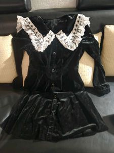Black Velvet Mini Dress