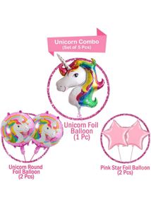 Unicorn Theme Birthday Balloon  5Pcs in 1 set