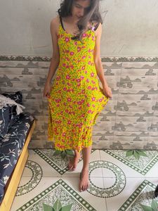 Yellow Floral Print Sundress