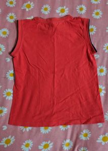 Red "Major League" Sleeveless Top