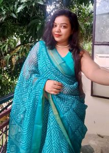 Beautiful Teal Blue Saree
