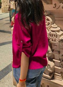 women solid round neck top