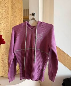 Lavender Knit Hoodie