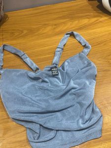 Stylish Blue Halter Neck Top
