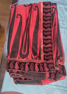 Red & Black Patterned Saree