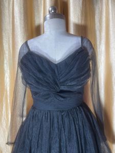 Black Tulle Mesh Fit and Flare Dress