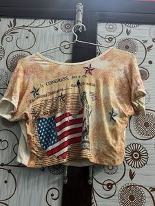 Patriotic Graphic Print T-Shirt