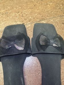 Sparkly Bow Slides