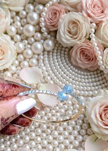 Stunning Blue Gemstone &amp; Diamond Bracelet