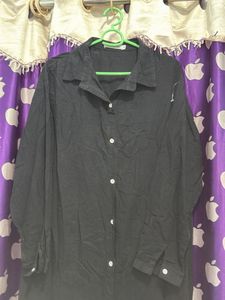 Black Button-Down Shirt Dress