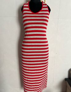 Striped Sleeveless Midi Dress