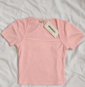 Cute Pink Ribbed Crop Top