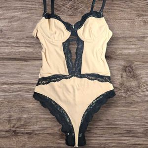 Elegant One-Piece Bodysuit with Lace Detail
