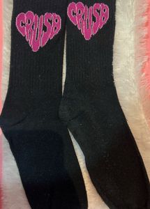 Unisex black ‘crush’ socks
