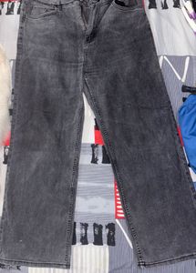 Stylish charcoal Grey Wide-Leg Jeans