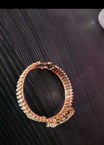 Stunning Rose Gold Bracelet with Pink Stones