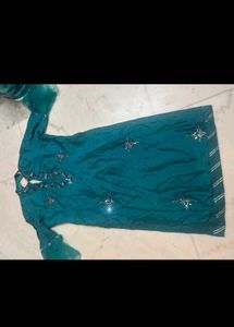 Elegant Teal Kurta Set with Sharara