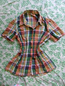 🤎📀 Y2K Vintage Plaid Button-Up Shirt 📀🤎