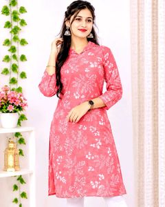 Pink Floral Printed Kurta