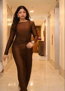 Elegant Brown Maxi Dress