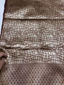 Silk Saree with Unique Print Coffee Brown Sare