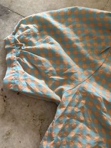 Chic Ruched Checkered Top