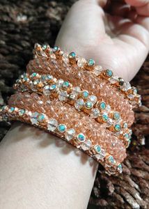 Rose Gold Crystal Bangles