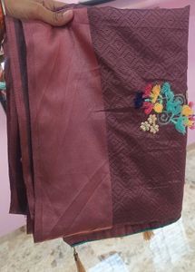 Embroidered Silk Blend Saree