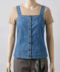 Denim Button-Up Cami Top