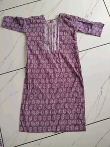 purple kurti set
