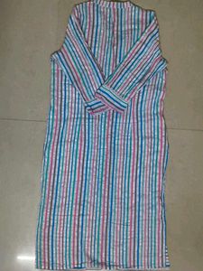 Embroidered Striped Kurta