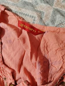 Peach Floral Print Kurti