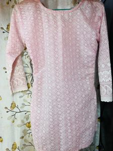 Pink Chikankari Kurta