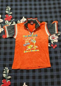 Orange Donald Duck Polo T-Shirt