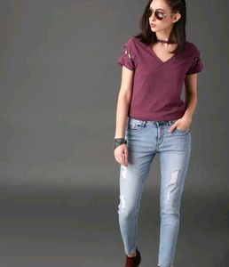 Stylish Lace-Up Sleeve Top