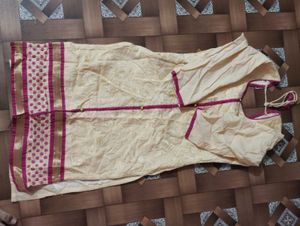 Elegant Cream Kurta with Pink Pants