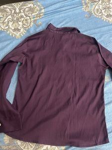 Elegant Purple Button-Up Blouse