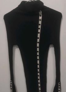 Ribbed Knit Turtleneck Sweater