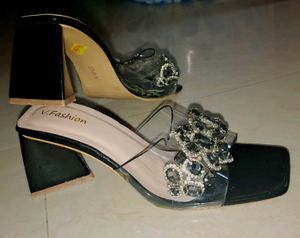 Embellished Block Heel Mules