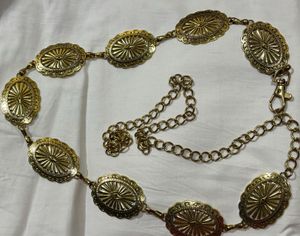 Gold Metal Oval Link Belt