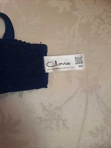 Padded underwired Full Cup Bra in Navy lace