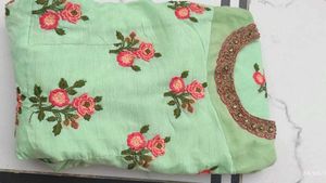 Green Embroidered Ethnic Gown