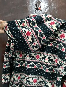 Festive Reindeer Print Hoodie