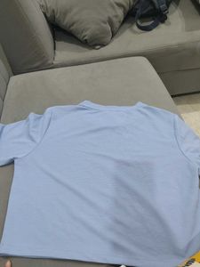 Zudio Light Blue Striped Crop top